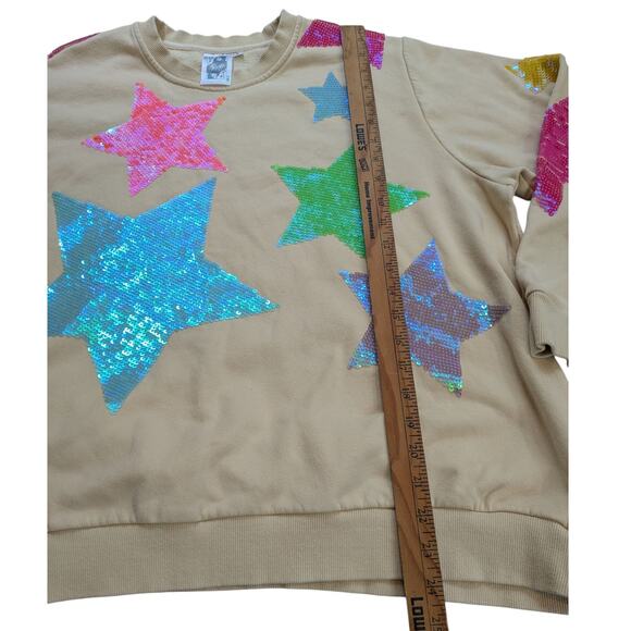 QUEEN OF SPARKLES - Star Sweatshirt - Size Large - GUC - see description - Picture 9 of 11